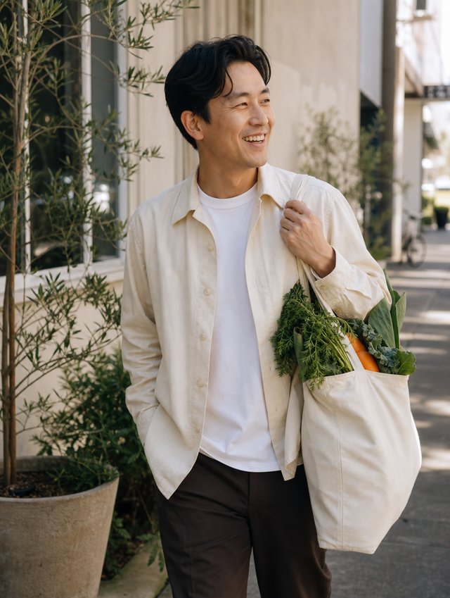 Smiling Zevia Rx community member carrying groceries